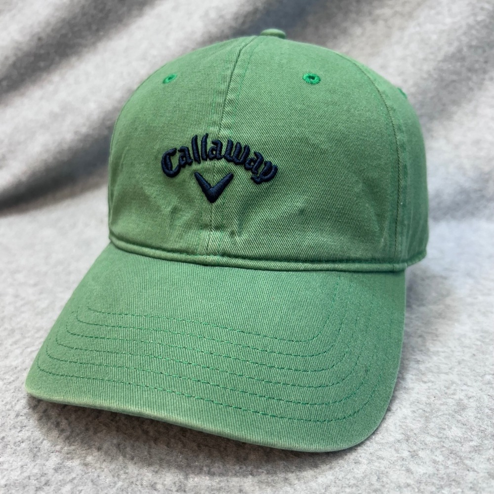 Callaway Logo Mens Green Callaway Golf Hat Adjustable Strapback OSFA
